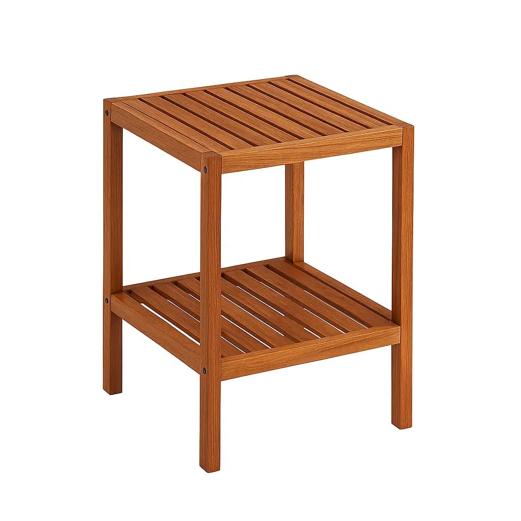Premium Solid Wood 2-Tier Stand (2 Feet) – Home Decor Rack