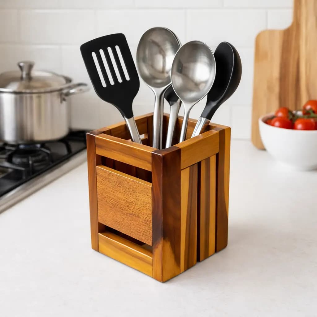 Wooden Spatula Holder